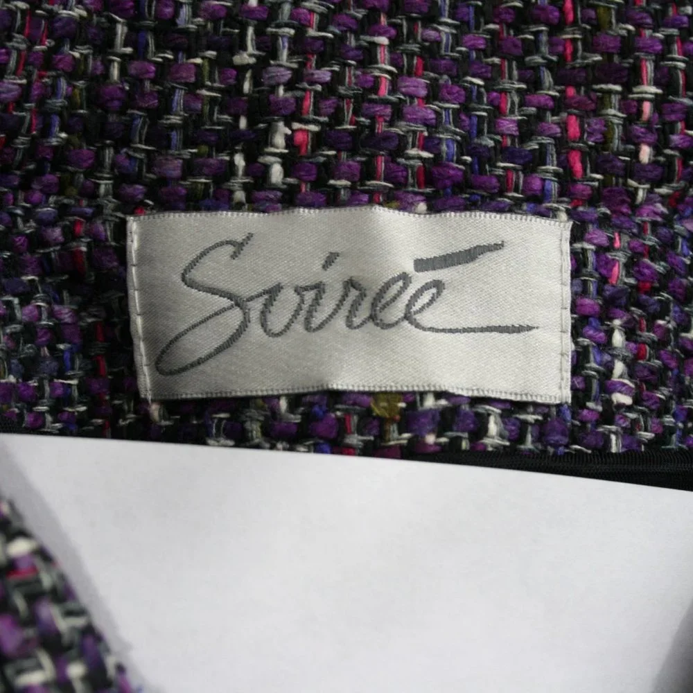 Vintage 80’s Soiree Rainbow Handwoven Silk Lined Knit Blazer SZ M EUC - Picture 6 of 7